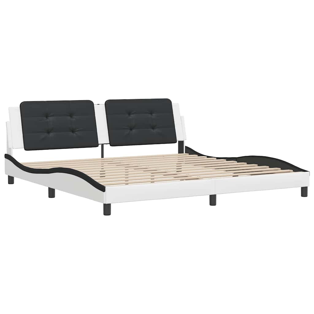 Giroletto senza Materasso Zadar Bianco e Nero 200x200 cm in Similpelle | homemem39