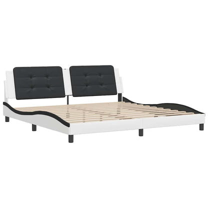 Giroletto senza Materasso Zadar Bianco e Nero 200x200 cm in Similpelle | homemem39