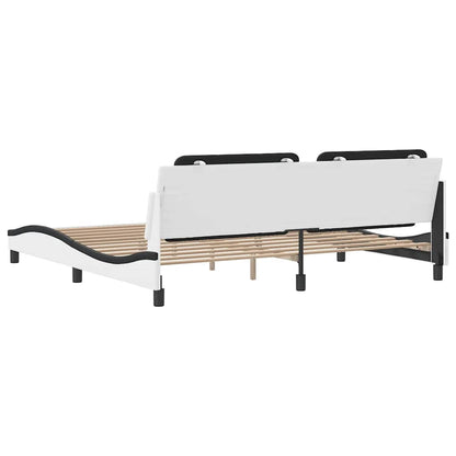 Giroletto senza Materasso Zadar Bianco e Nero 200x200 cm in Similpelle | homemem39