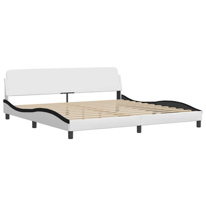 Giroletto senza Materasso Zadar Bianco e Nero 200x200 cm in Similpelle | homemem39
