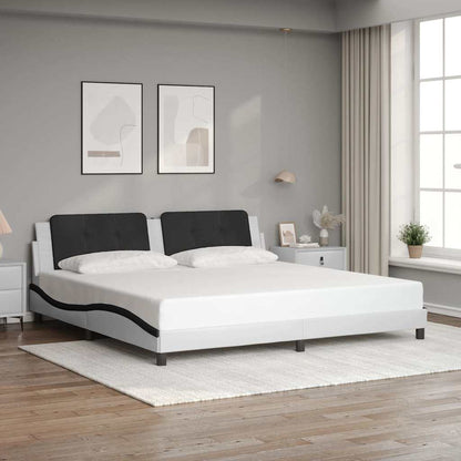 Giroletto senza Materasso Zadar Bianco e Nero 200x200 cm in Similpelle | homemem39