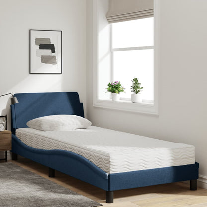 Bed with Blue Mattress 80x200 cm in Fabric