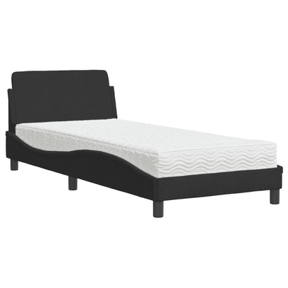 Letto con Materasso Nero 80x200 cm in Velluto