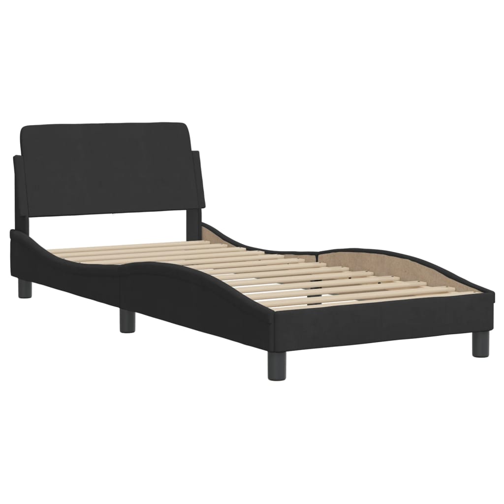 Letto con Materasso Nero 80x200 cm in Velluto