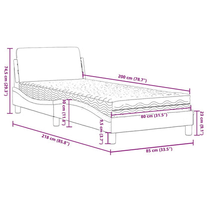 Letto con Materasso Dover Blu 80x200 cm in Velluto | homemem39