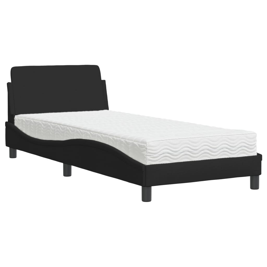 Letto con Materasso Dover Nero 90x190 cm in Tessuto - homemem39
