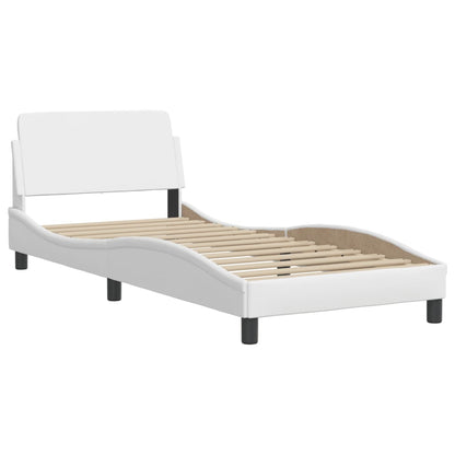 Letto con Materasso Bianco 90x190 cm in Similpelle