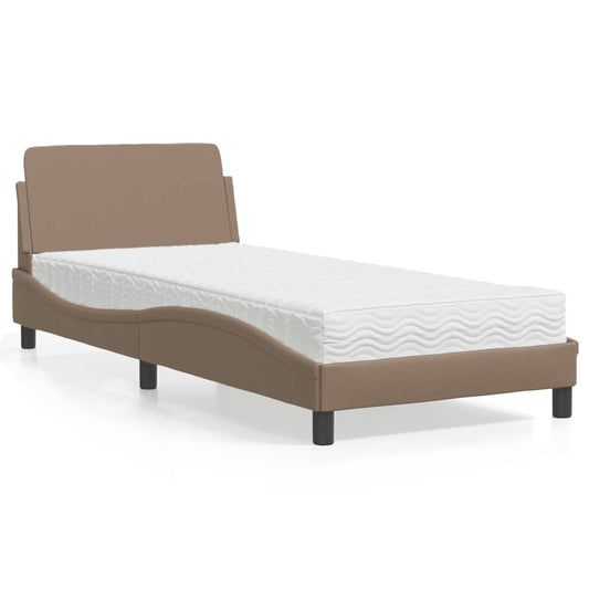 Letto con Materasso Dover Cappuccino 90x190 cm Similpelle | homemem39