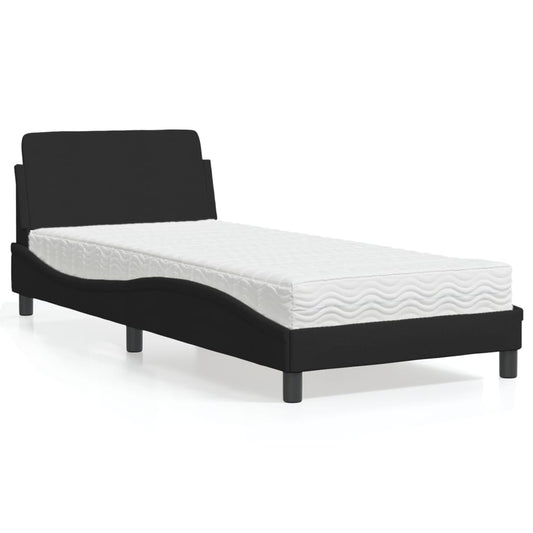 Letto con Materasso Dover Nero 90x200 cm in Tessuto - homemem39