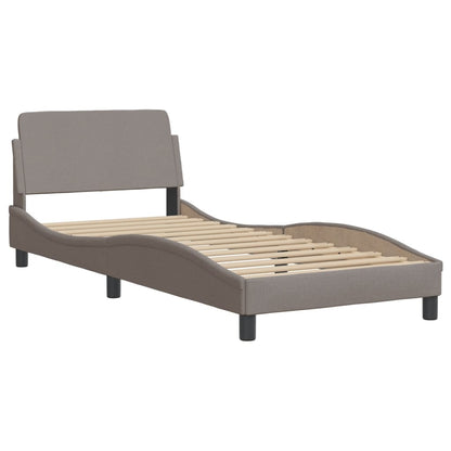 Letto con Materasso Tortora 90x200 cm in Tessuto