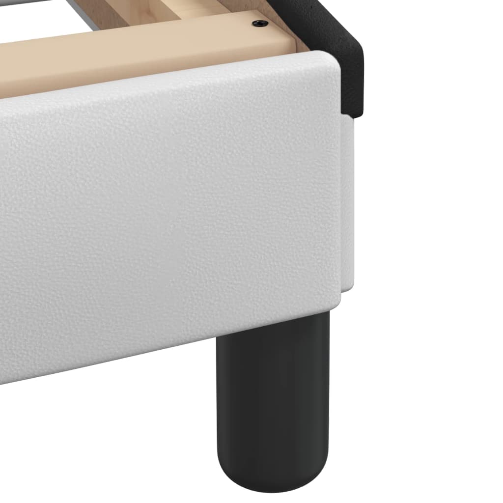 Letto con Materasso Dover Nero e Bianco 90x200 cm in Similpelle