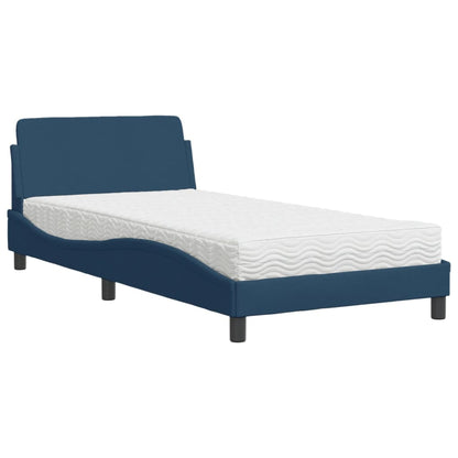 Letto con Materasso Blu 100x200 cm in Tessuto