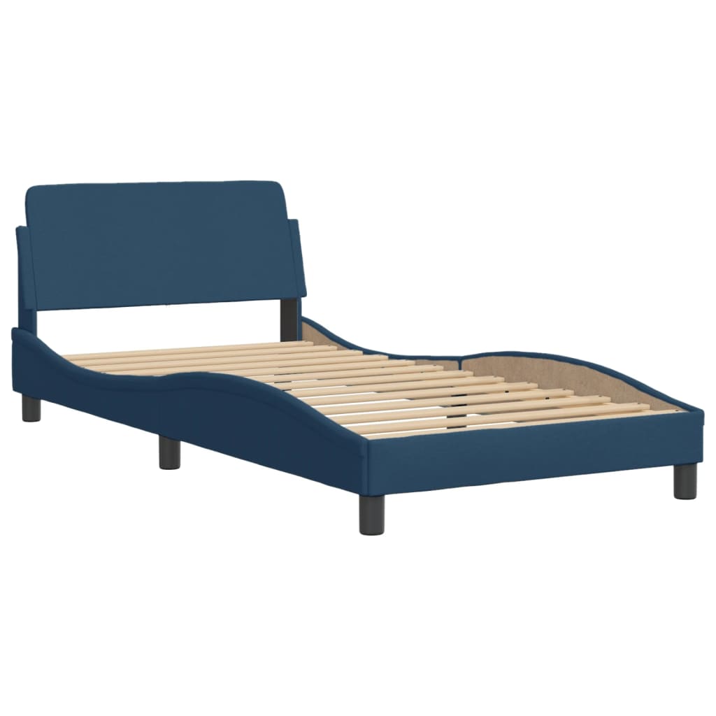 Letto con Materasso Blu 100x200 cm in Tessuto