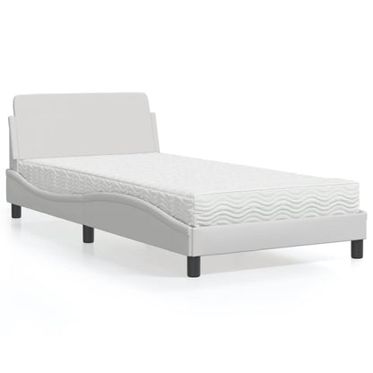 Letto con Materasso Dover Bianco 100x200 cm in Similpelle - homemem39