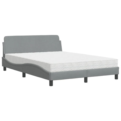 Letto con Materasso Dover Grigio Chiaro 120x200cm Tessuto