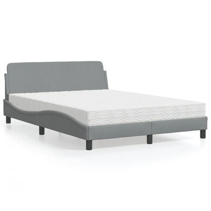 Letto con Materasso Dover Grigio Chiaro 120x200cm Tessuto