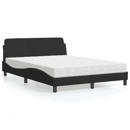 Letto con Materasso Dover Nero 120x200 cm in Velluto