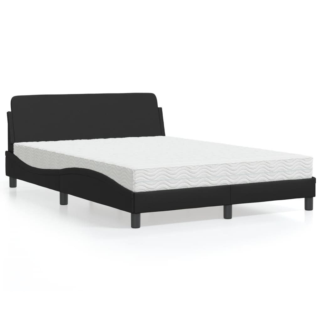 Letto con Materasso Dover Nero 120x200 cm in Similpelle
