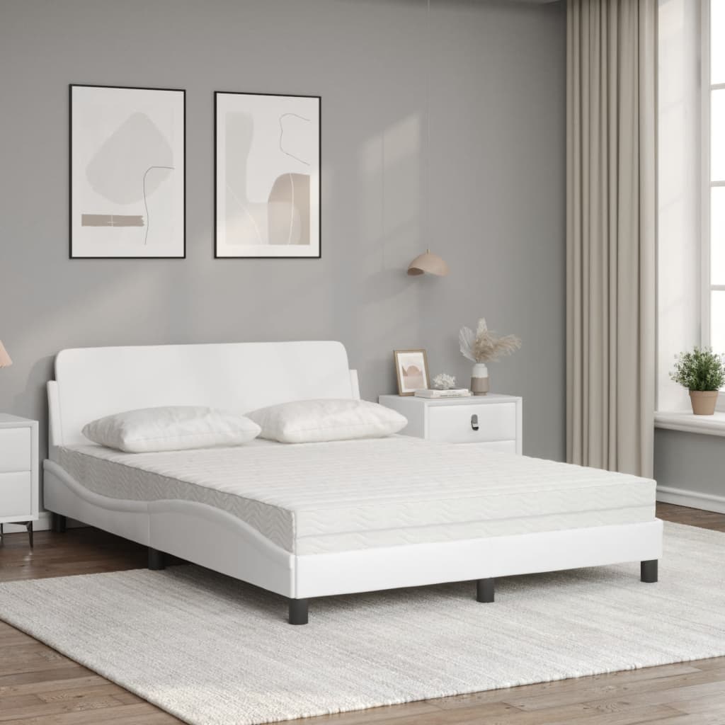 Letto con Materasso Dover Bianco 120x200 cm in Similpelle