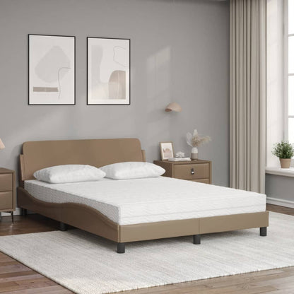 Letto con Materasso Dover Cappuccino 120x200cm Similpelle