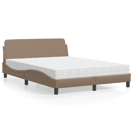 Letto con Materasso Dover Cappuccino 120x200cm Similpelle | homemem39
