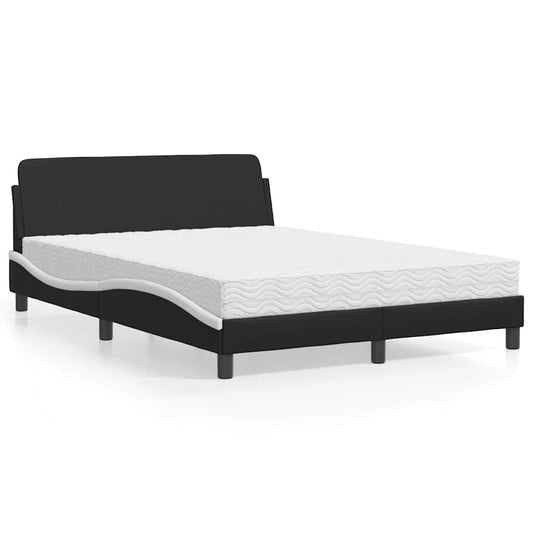 Letto con Materasso Dover Nero e Bianco 120x200 cm in Similpelle | homemem39