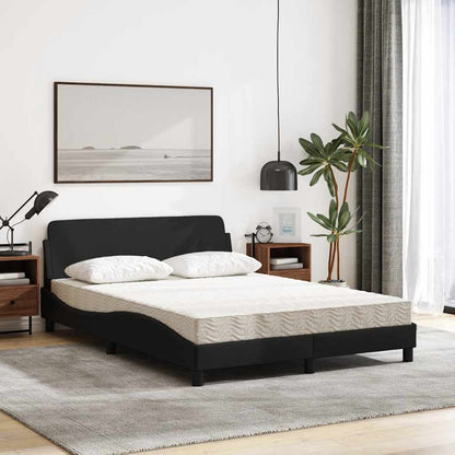 Letto con Materasso Dover Nero 140x190 cm in Tessuto