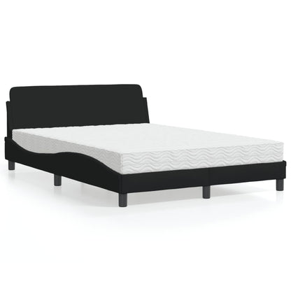 Letto con Materasso Dover Nero 140x190 cm in Tessuto - homemem39