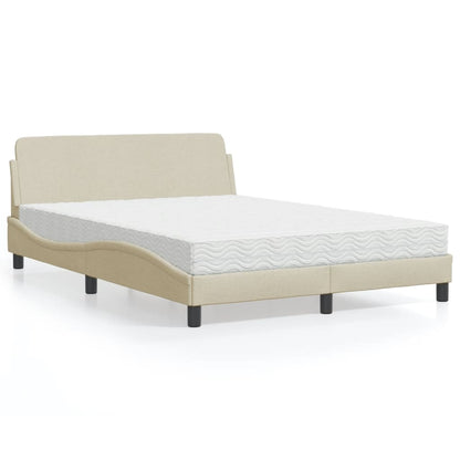 Letto con Materasso Dover Crema 140x19 cm in Tessuto - homemem39