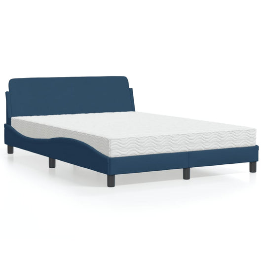 Letto con Materasso Dover Blu 140x190 cm in Tessuto - homemem39