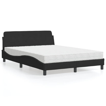 Letto con Materasso Dover Nero 140x190 cm in Velluto - homemem39
