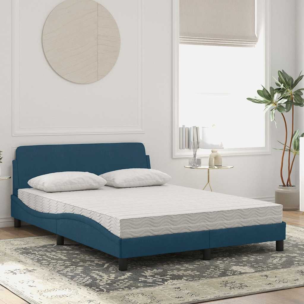 Letto con Materasso Dover Blu 140x190 cm in Velluto