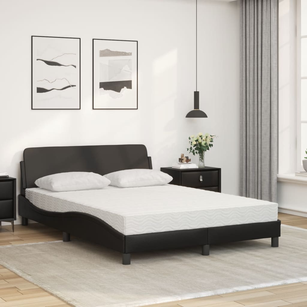 Letto con Materasso Dover Nero 140x190 cm in Similpelle | homemem39