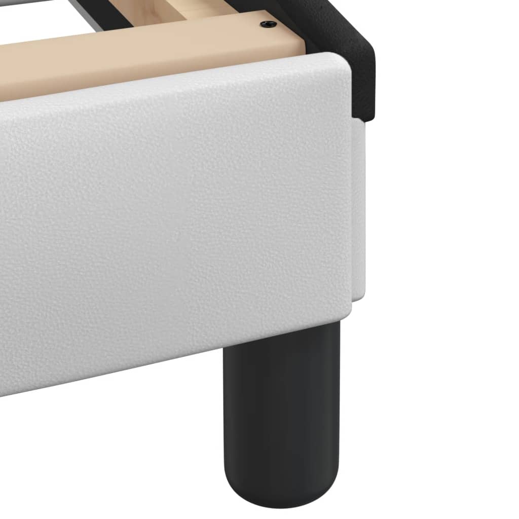 Letto con Materasso Dover Bianco e Nero 140x190 cm in Similpelle - homemem39