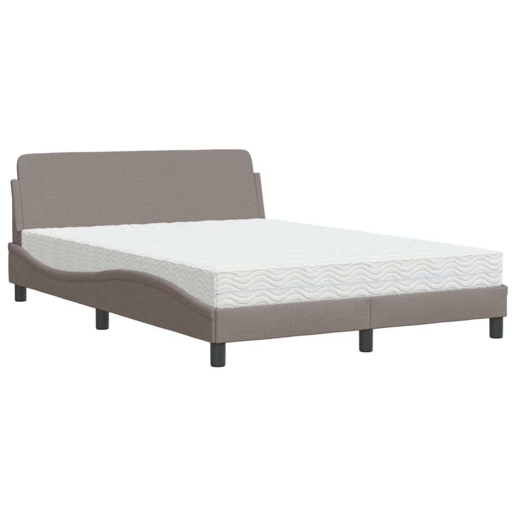 Letto con Materasso Dover Tortora 140x200 cm in Tessuto - homemem39