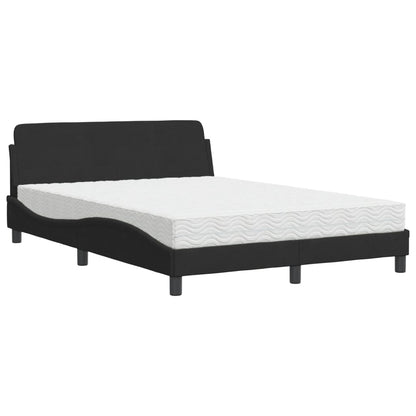 Letto con Materasso Dover Nero 140x200 cm in Velluto - homemem39