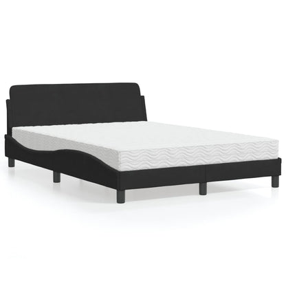Letto con Materasso Dover Nero 140x200 cm in Velluto - homemem39