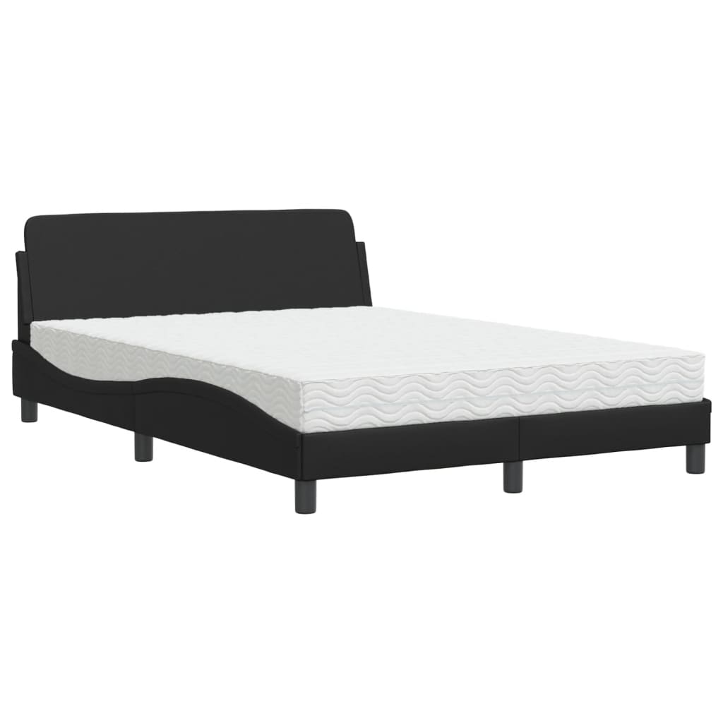 Letto con Materasso Dover Nero 140x200 cm in Similpelle - homemem39