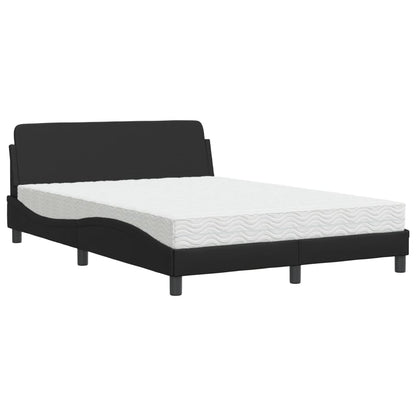Letto con Materasso Dover Nero 140x200 cm in Similpelle - homemem39