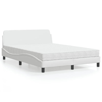 Letto con Materasso Dover Bianco 140x200 cm in Similpelle - homemem39