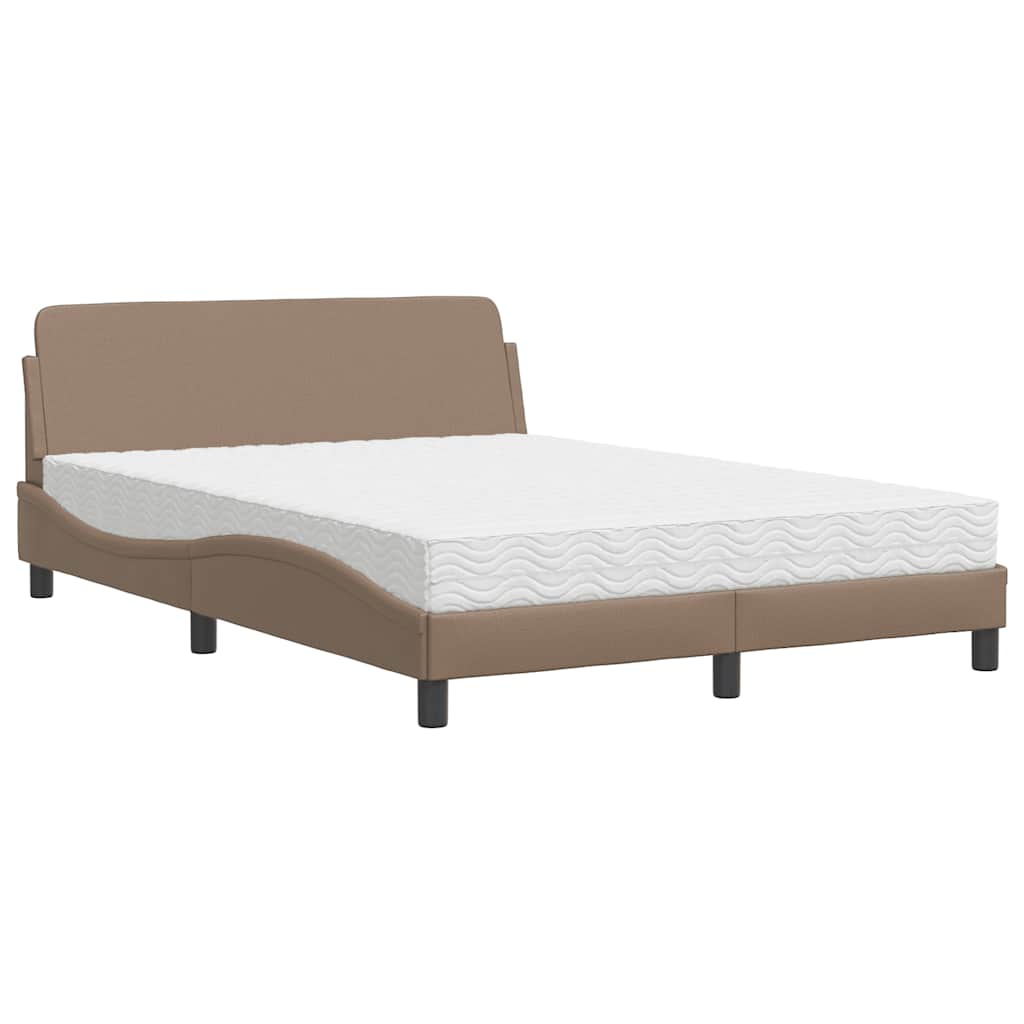 Letto con Materasso Dover Cappuccino 140x200cm Similpelle | homemem39