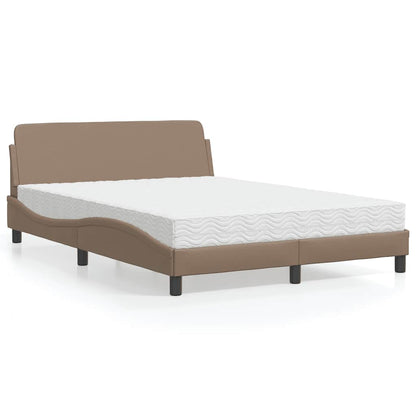 Letto con Materasso Dover Cappuccino 140x200cm Similpelle | homemem39