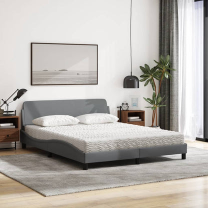 Letto con Materasso Dover Grigio Chiaro160x200 cm Tessuto - homemem39