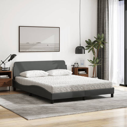 Letto con Materasso Dover Grigio Scuro 160x200 cm Tessuto - homemem39