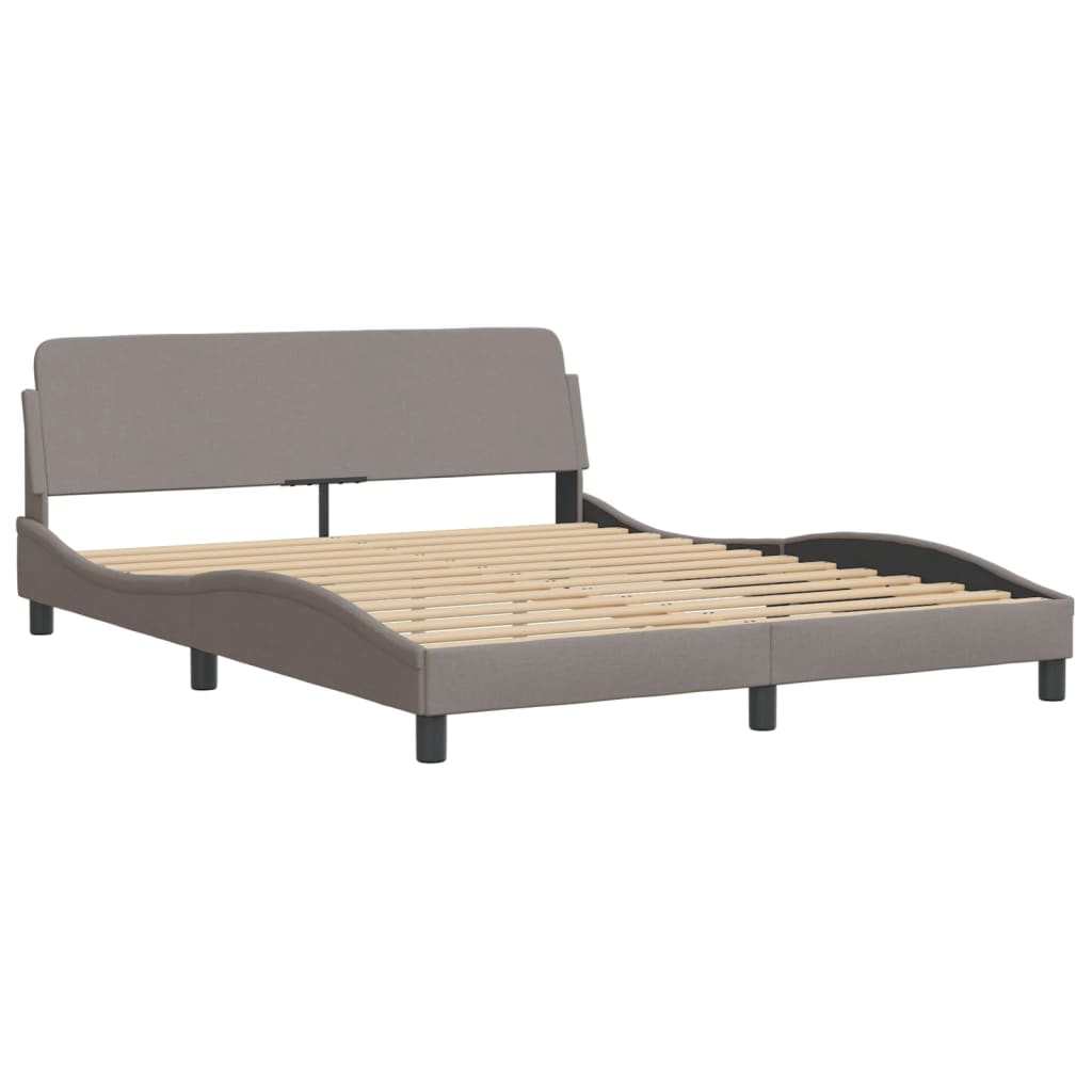 Bed with Dove Gray Mattress 160x200 cm in Fabric