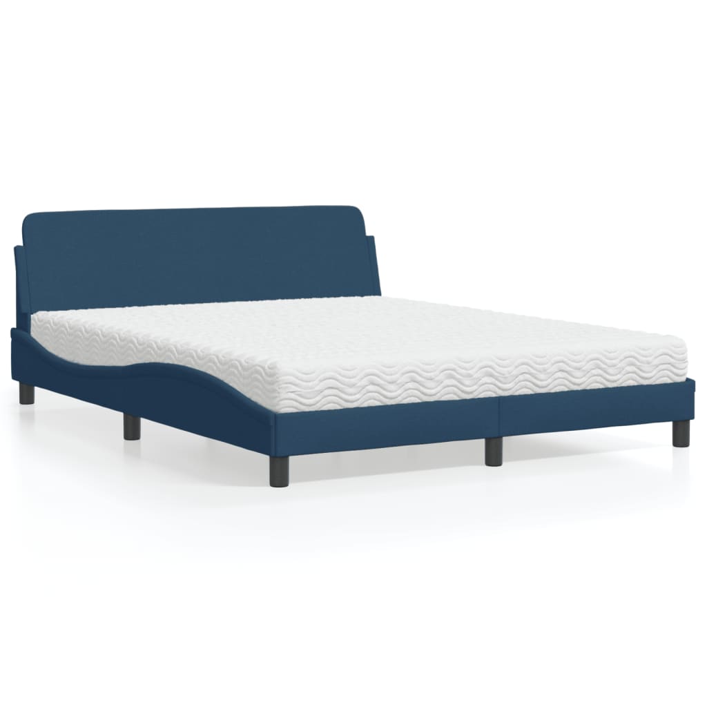 Letto con Materasso Dover Blu 160x200 cm in Tessuto - homemem39