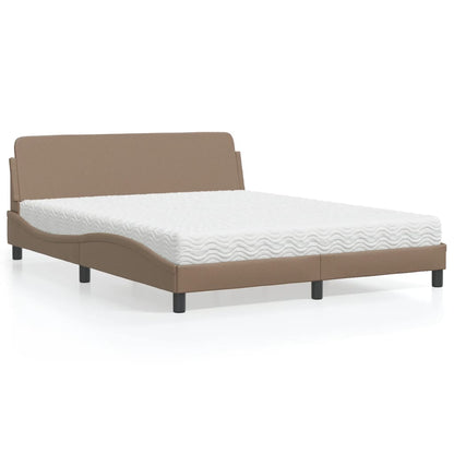 Letto con Materasso Dover Cappuccino 160x200cm Similpelle