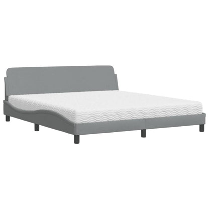 Letto con Materasso Dover Grigio Chiaro180x200 cm Tessuto - homemem39