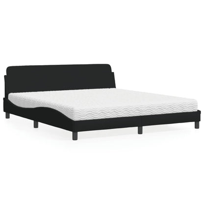 Letto con Materasso Dover Nero 180x200 cm in Tessuto - homemem39