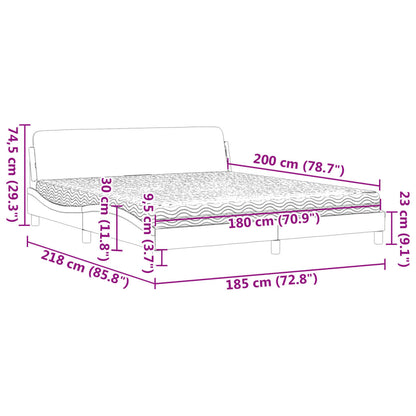 Letto con Materasso Dover Crema 180x200 cm in Tessuto | homemem39
